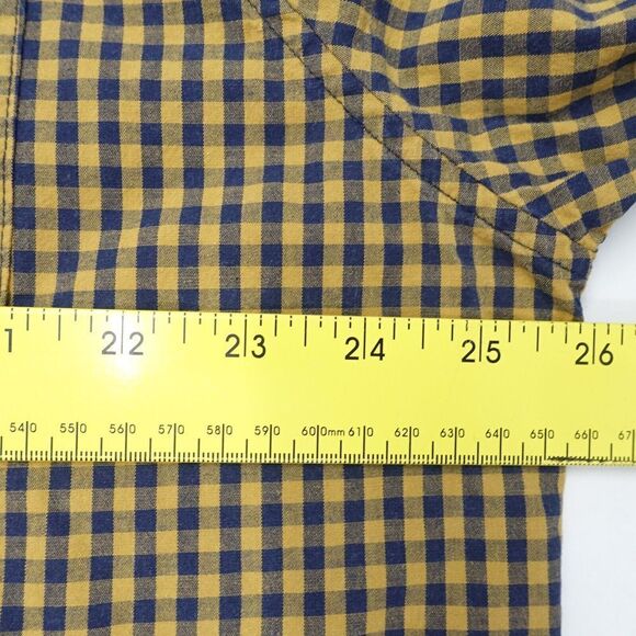 Lee Shirt Men's 2XL Mustard Navy Check Stretch Regular Fit Long Sleeve Button-Up - Picture 4 of 7
